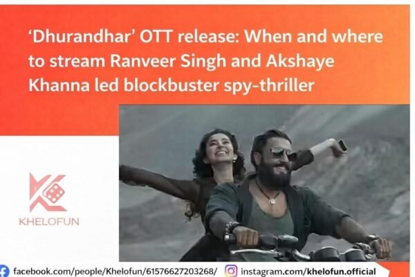 Dhurandhar OTT release poster showcasing intense spy thriller visuals and lead characters in action-packed scenes.