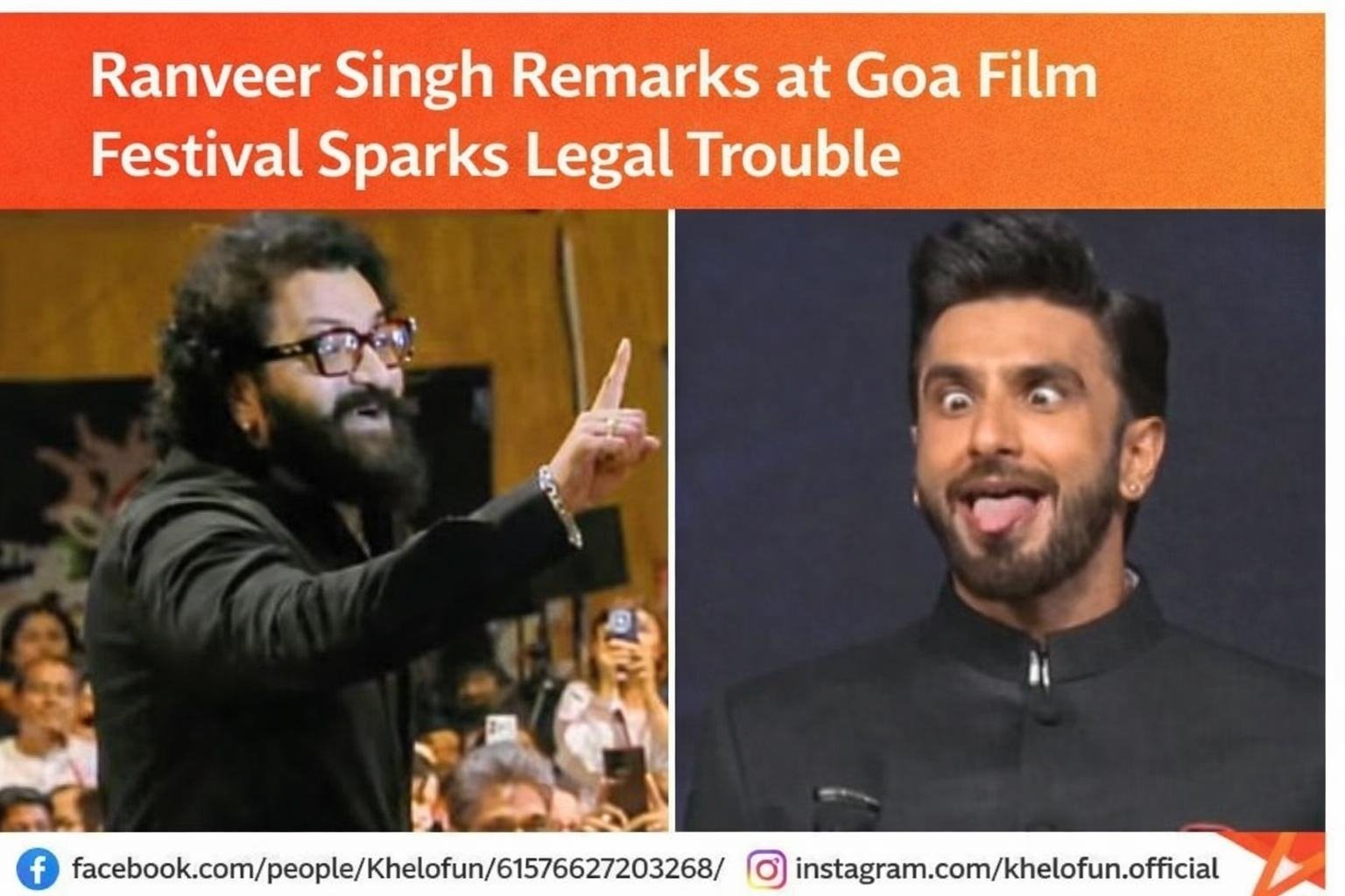 Ranveer Singh amid Goa Film Festival controversy.