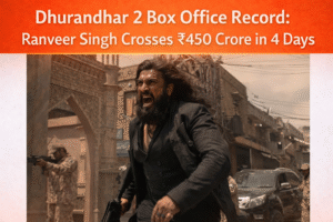Ranveer Singh in Dhurandhar 2 celebrating massive ₹450 crore box office success