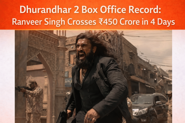 Ranveer Singh in Dhurandhar 2 celebrating massive ₹450 crore box office success
