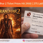 Poster or promotional still from *Dhurandhar 2 highlighting its massive ticket sales of 275 lakh and ticket prices reaching 2900.