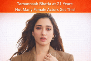 Tamannaah Bhatia at age 21, exuding confidence and elegance, highlighting her early success and rare achievements.