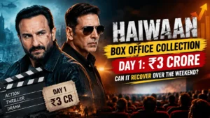 Haiwaan Box Office Collection Day 1 showing Saif Ali Khan and Akshay Kumar amid a ₹3 crore opening