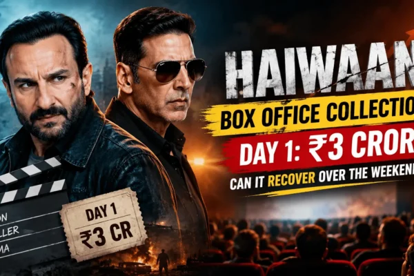 Haiwaan Box Office Collection Day 1 showing Saif Ali Khan and Akshay Kumar amid a ₹3 crore opening