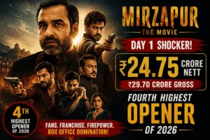 Mirzapur: The Movie Day 1 box office collection of ₹24.75 crore, fourth highest opener of 2026